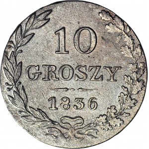 Królestwo Polskie, 10 groszy 1836, rzadszy rocznik