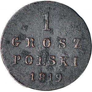 RR-, Królestwo Polskie, 1 grosz 1819 IB, rzadki