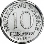 RR-, Królestwo Polskie, 10 fenigów 1918, LUSTRZANE