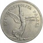 RR-, PRÓBA, 5 złotych 1928 Nike, Bruksela, nikiel, mennicza