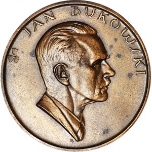 II RP, Medal Jan Bukowski, 1937 r., 55 mm, Strzałkowski RR, menniczy