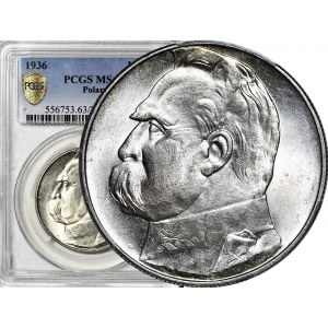 10 złotych 1936, Piłsudski, menniczy