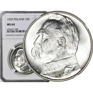 10 złotych 1939, Piłsudski, menniczy