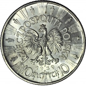 10 złotych 1939, Piłsudski, menniczy