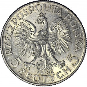 5 złotych 1934, Głowa, mennicza