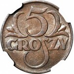 5 groszy 1928, mennicze, kolor BN