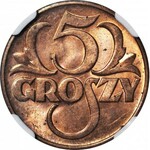 5 groszy 1938, mennicze, kolor RB