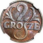 2 grosze 1928, mennicze, kolor BN