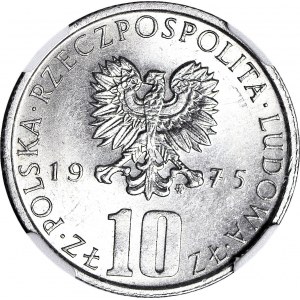 RRR-, 10 złotych 1975, Bolesław Prus, PRÓBA aluminium, B. RZADKI ROCZNIK, c.a