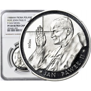 10.000 złotych 1988, Jan Paweł II, Cienki krzyż, PRÓBA, nikiel