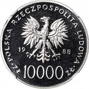 10.000 złotych 1988, Jan Paweł II, Cienki krzyż, PRÓBA, nikiel