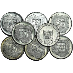 Zestaw 528 monet srebrnych 200 złotych 1974, XXX lat PRL