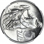 R-, 5 złotych 1974 Rybak, DESTRUKT, SKRĘTKA 90 stopni, rzadkie