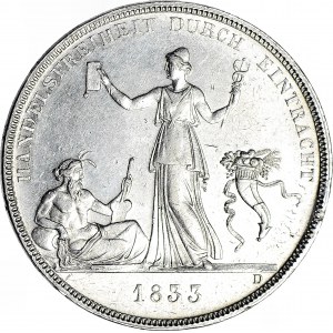Niemcy, Wirtembergia, Wilhelm I, Talar 1833, Wolny handel