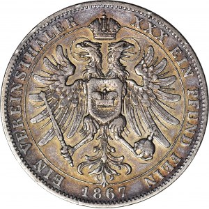 Niemcy, Schwarzburg-Rudolstadt, Albert, Talar 1867, rzadki (nakład 13.151 szt.)