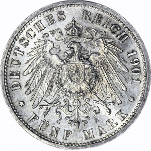 Niemcy, Prusy, Wilhelm II, 5 marek 190 A, Berlin, 200-lecie Prus