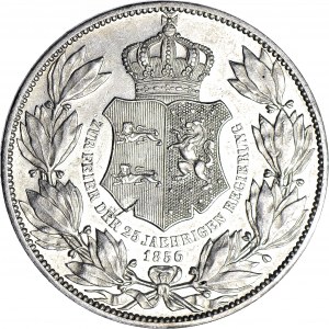 Niemcy, Brunszwik-Lüneburg, Wilhelm, Podwójny talar 1856, Hanower, PIĘKNY