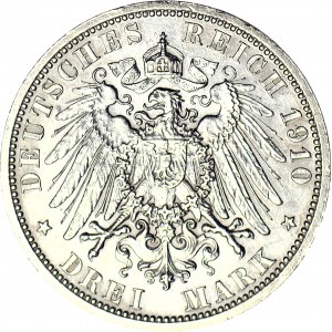 Niemcy, Saksonia-Weimar-Eisenach ,Wilhelm Ernest, 3 marki zaślubinowe 1910, Berlin