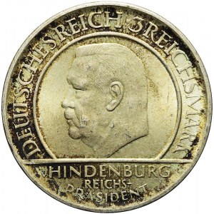 Niemcy, Republika Weimarska, 3 marki 1929, Stuttgart, Hindenburg, mennicze