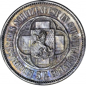 Szwajcaria, 5 Franków 1865, Schaffhausen