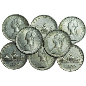 Włochy, Zestaw 444 monet srebrnych 500 lirów 1960