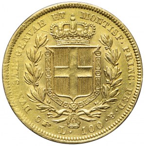Włochy, Sardynia, Karol Albert, 100 lirów 1835, Turyn
