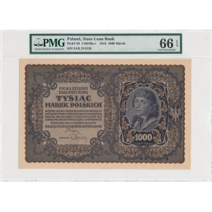 1.000 marek polskich 1919 -III Seria AX, otwarta 4 w numeratorze