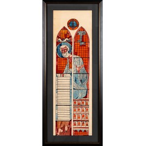 Jerzy Nowosielski (1923 - 2011), Design of a stained glass window with the image of St. Peter