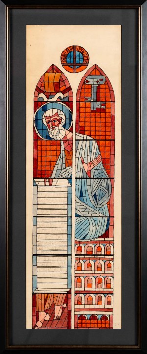 Jerzy Nowosielski (1923 - 2011), Projekt witraża z wizerunkiem św. Piotra