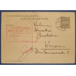 Nowaczyński Adolf - kartka pocztowa do starostwa grodzkiego w Warszawie, 1935