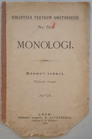 Library of Amateur Theaters No.50 Monologues, Lviv, 1894.