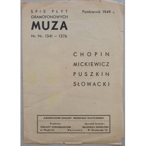 Spis płyt gramofonowych Muza, październik 1949