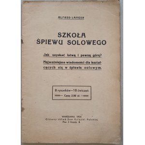 Langer A.- Szkoła śpiewu solowego, 1935