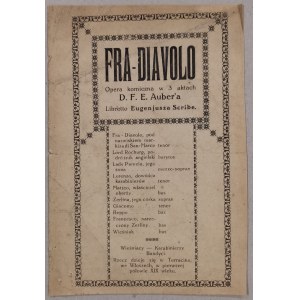 Fra - Diavolo, Auber D.F.E. Comic opera in 3 acts, Poznań /Libretto/.