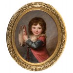 MN 18th century. - French School, Portrait of a boy with a tambourine, 1787.