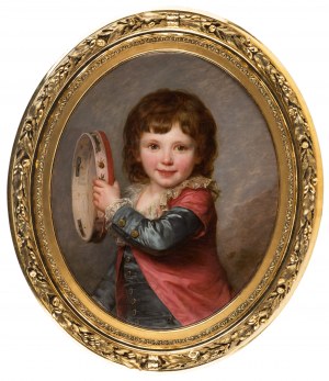 MN 18th century. - French School, Portrait of a boy with a tambourine, 1787.