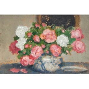 Alfons Karpinski (1875 Rozwadów - 1961 Kraków), Roses in a vase, ca. 1960.