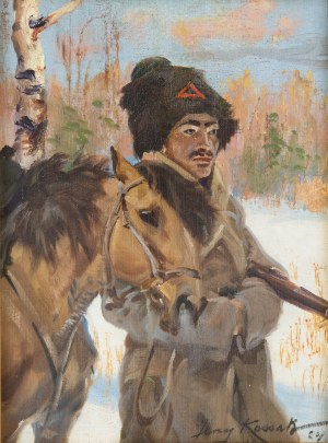 Jerzy Kossak (1886 Kraków - 1955 tamże), Bolszewik z koniem, 1924 r.