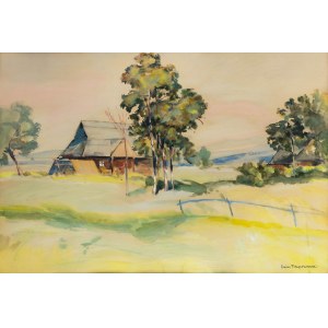 Stefan Filipkiewicz (1879 Tarnów - 1944 Mauthausen), Summer landscape with a bridge