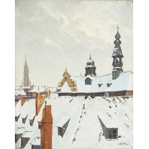 Artur Klar (1895 Lviv - 1942 Belzec), Lviv im Winter, 1930er Jahre.