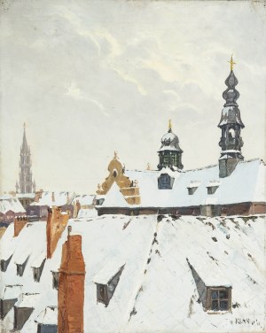 Artur Klar (1895 Lviv - 1942 Belzec), Lviv in winter, 1930s.