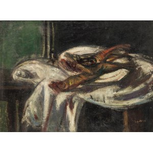 Leopold Gottlieb (1883 Drohobycz - 1934 Paris), Stillleben mit Fischen, 1925 - 1927.