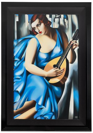 Tamara Łempicka (1898 Warszawa - 1980 Cuernavaca), Femme bleue a la Guitare