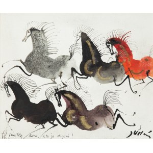 Jozef Wilkoń (b. 1930 Bogucice), These five horses, 2021.