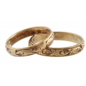 Pair of wedding rings, l. 1930s.