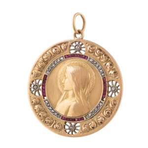 Medallion with the Virgin Mary, first half of the 20th century.