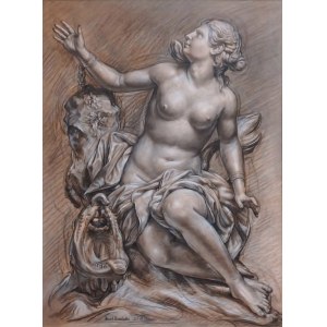 Kamil Strzelecki, Drawing in black crayon