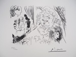 Pablo Picasso(1881-1973),Profile Marii-Theresy i głowy Rembrandta z beretem