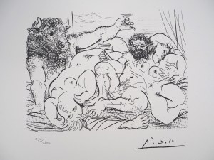 Pablo Picasso(1881-1973),Bachanalia z Minotaurem