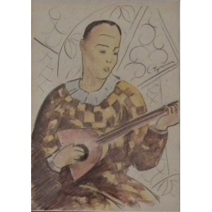 Tymon Niesiołowski(1882,Lvov-1965,Toruň),Cirkusák s mandolínou